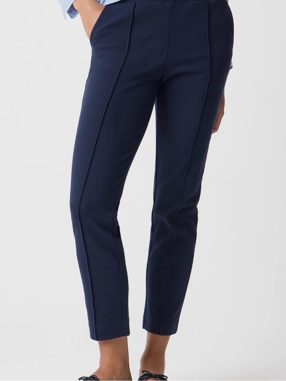NWT J Crew Factory Navy Pintuck Ankle Pants Size XS